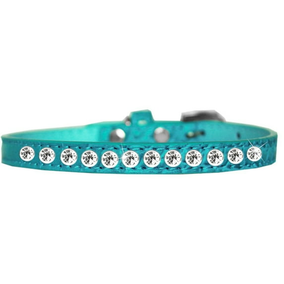 Dog, Puppy Pet Designer Croc Collar, "One Row Clear Crystal Rimsets"
