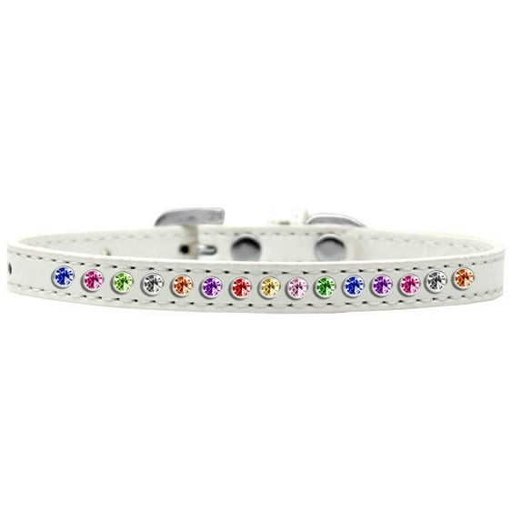Dog, Puppy Pet Fashion Collar, "One Row Confetti Crystal Rimsets"