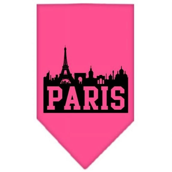 Mirage Pet Products Paris Skyline Screen Print Bandana Bright Pink Large