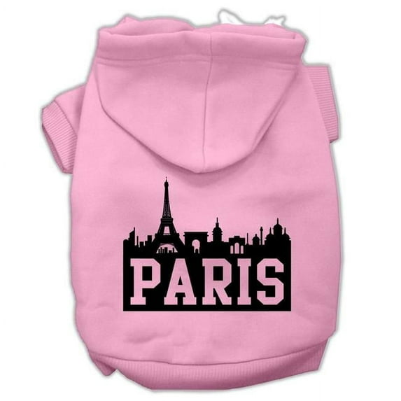 Mirage Pet Products Paris Skyline Screen Print Pet Hoodies Light Pink Size XXL