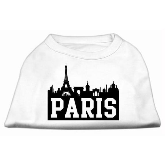 Mirage Pet Products Paris Skyline Screen Print Shirt White XL - 16