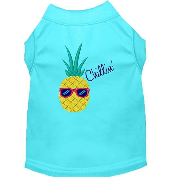 Mirage Pet Products Pineapple Chillin Embroidered Dog Shirt Aqua XXXL 20