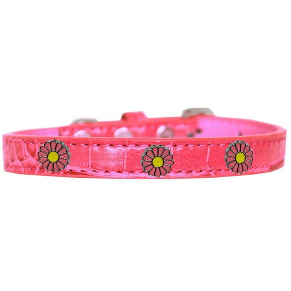 Dog, Puppy  Pet Designer Croc Widget Collar, "Pink Daisies"
