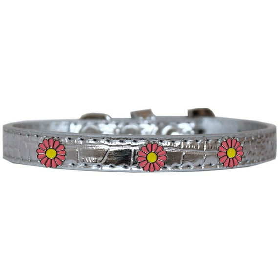 Dog, Puppy Pet Designer Croc Widget Collar, "Pink Daisies"