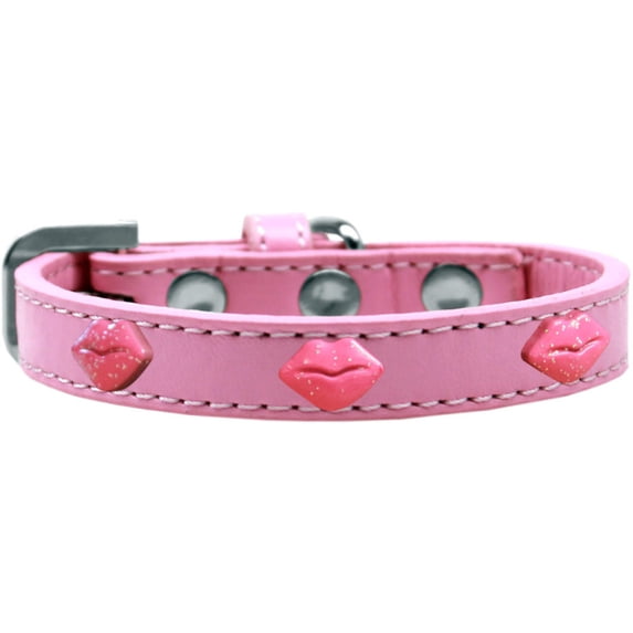 Dog, Puppy Pet Widget Fashion Collar, "Pink Glitter Lips"