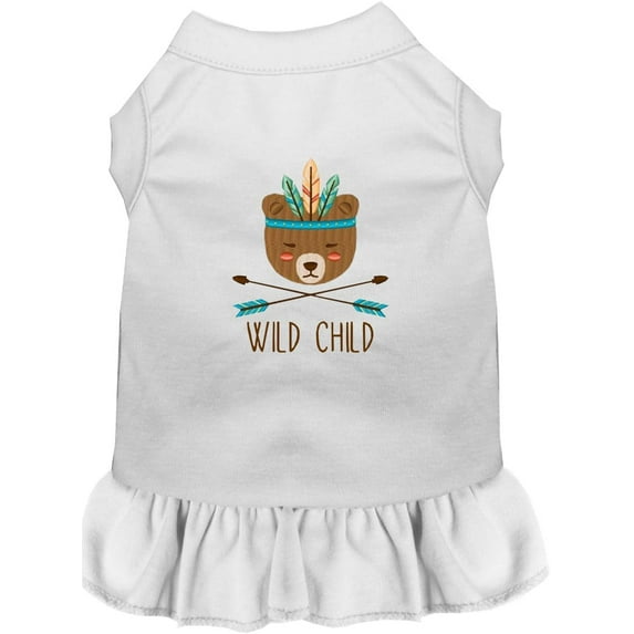 Mirage Pet Products Polyester & Cotton Wild Child Holiday Dog Dress, White, XXL