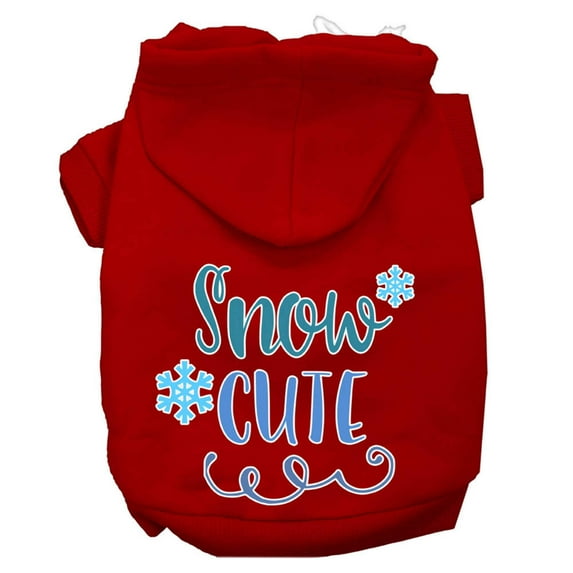 Christmas Pet Dog Cat Hoodie Screen Printed, "Snow Cute"