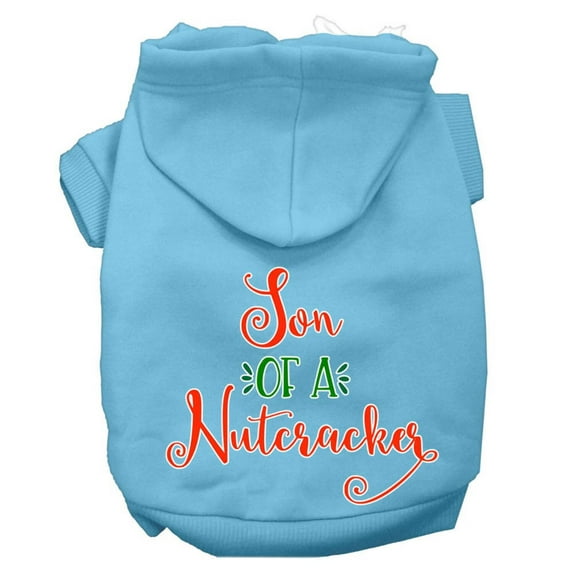 Mirage Pet Son of a Nutcracker Screen Print Dog Hoodie Baby Blue S