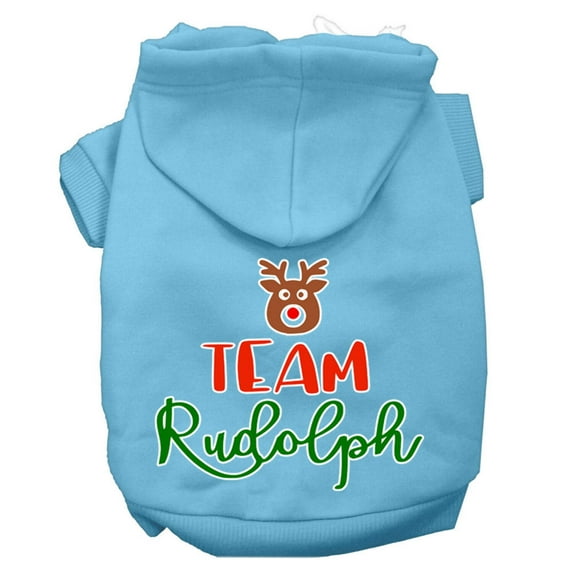 Christmas Pet Dog Cat Hoodie Screen Printed, "Team Rudolph"