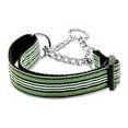 thumbnail image 1 of Mirage Pet Products Preppy Stripes Nylon Ribbon Collars Martingale Green/White Medium, 1 of 3