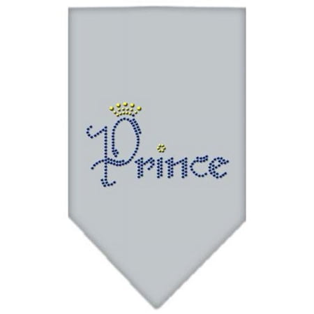Mirage Pet Products Prince Rhinestone Bandana Grey Small