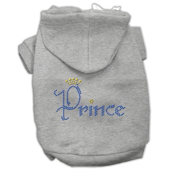 Mirage Pet Products Prince Rhinestone Hoodies Grey L - 14