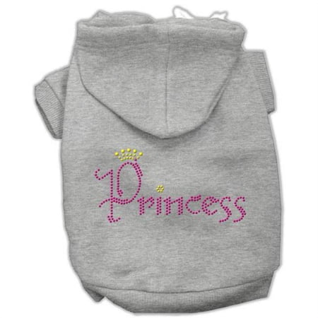 Mirage Pet Products Princess Rhinestone Hoodies Grey L - 14