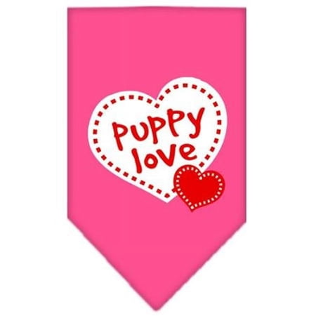 Mirage Pet Products Puppy Love Screen Print Bandana Bright Pink Large