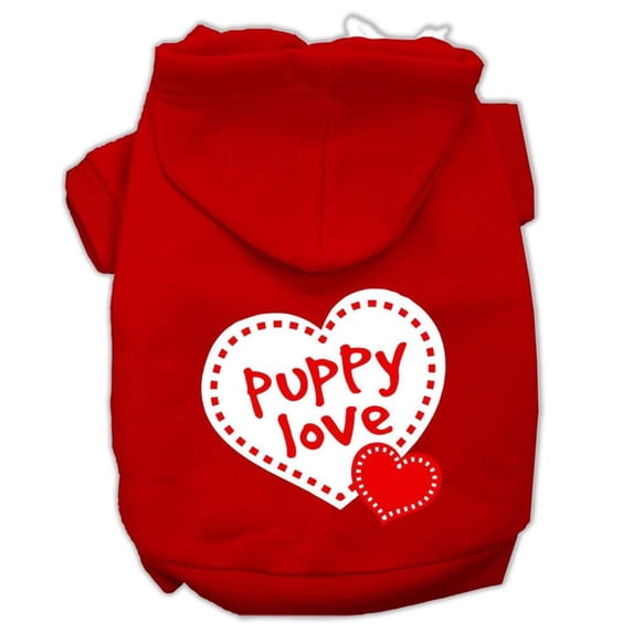Pet Dog Cat Hoodie Screen Printed, "Puppy Love"