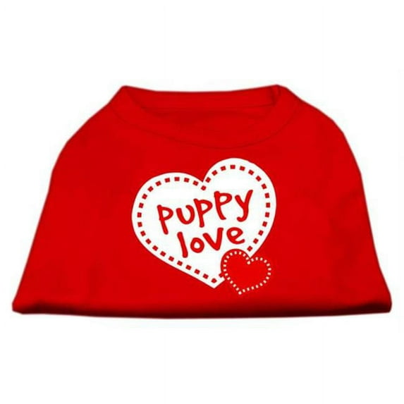 Mirage Pet Products Puppy Love Screen Print Shirt Red Med - 12