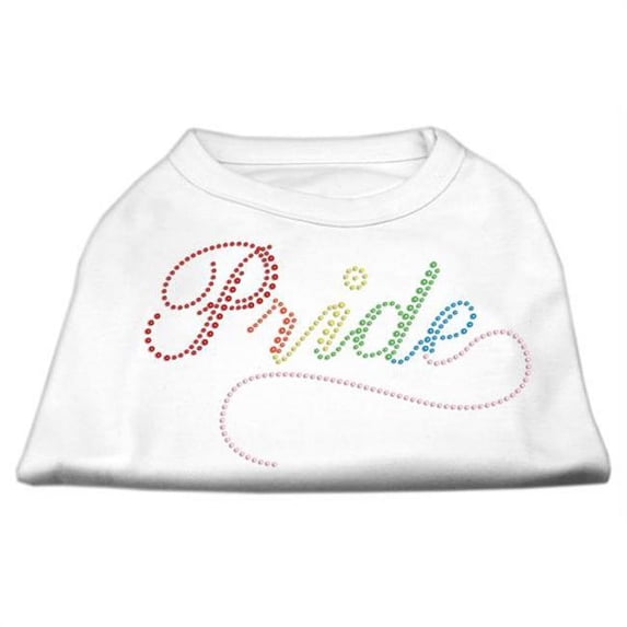 Mirage Pet Products Rainbow Pride Rhinestone Shirts White XXL - 18