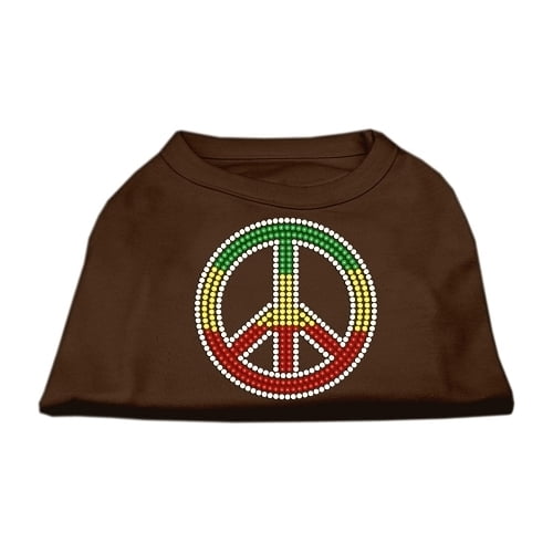 Mirage Pet Products Rasta Peace Sign Shirts Brown