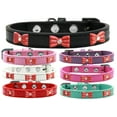 thumbnail image 1 of Dog, Puppy  Pet Widget Fashion Collar, "Red Glitter Bow", 1 of 9