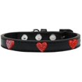 thumbnail image 1 of Dog, Puppy  Pet Widget Fashion Collar, "Red Glitter Heart", 1 of 8