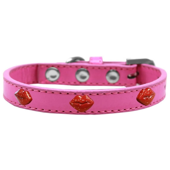 Dog, Puppy Pet Widget Fashion Collar, "Red Glitter Lips"