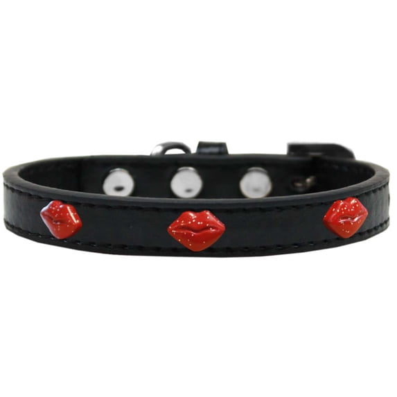 Dog, Puppy Pet Widget Fashion Collar, "Red Glitter Lips"