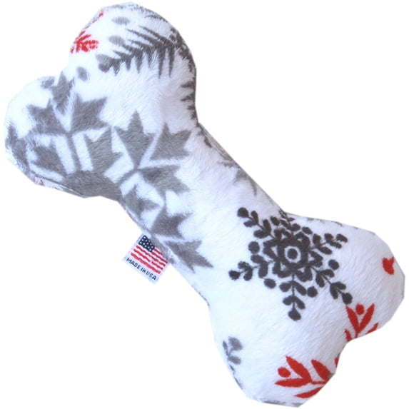 Mirage Pet Products Red Snowflake 6 inch Bone Dog Toy