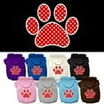 thumbnail image 1 of Pet Dog  Cat Hoodie Screen Printed, "Red Swiss Dots Paw", 1 of 10