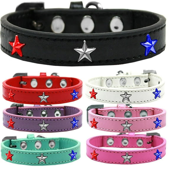 Dog, Puppy and Pet Widget Fashion Collar, "Red, White Blue Stars"