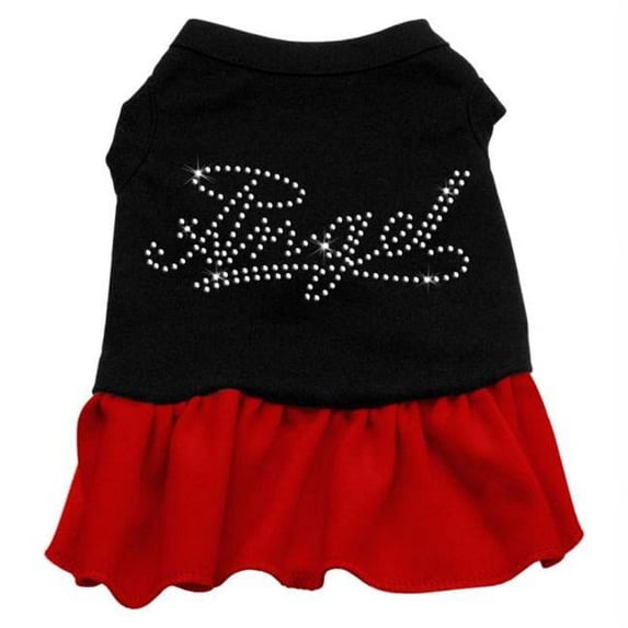 Mirage Pet Products Rhinestone Angel Dress Black with Red Lg - 14
