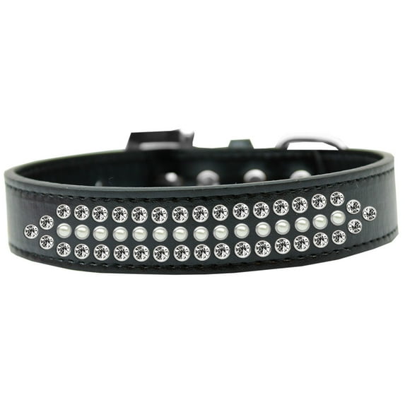 Mirage Pet Products Ritz Pearl and Clear Crystal Dog Collar