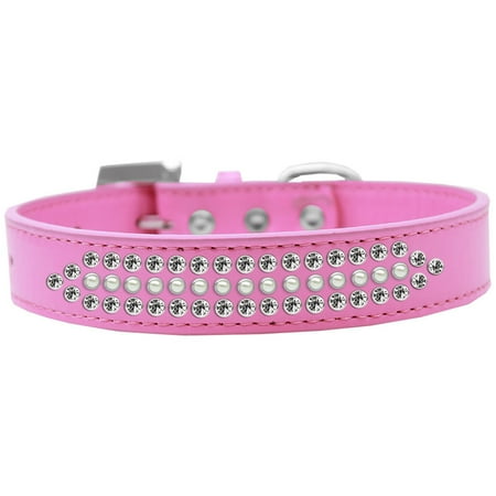 Mirage Pet Products Ritz Pearl and Clear Crystal Dog Collar
