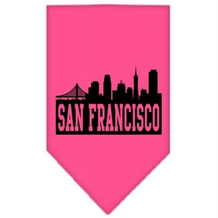 Mirage Pet Products San Francisco Skyline Screen Print Bandana Bright Pink Small
