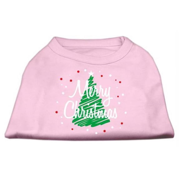Mirage Pet Products Scribbled Merry Christmas Screenprint Shirts Light Pink XL - 16