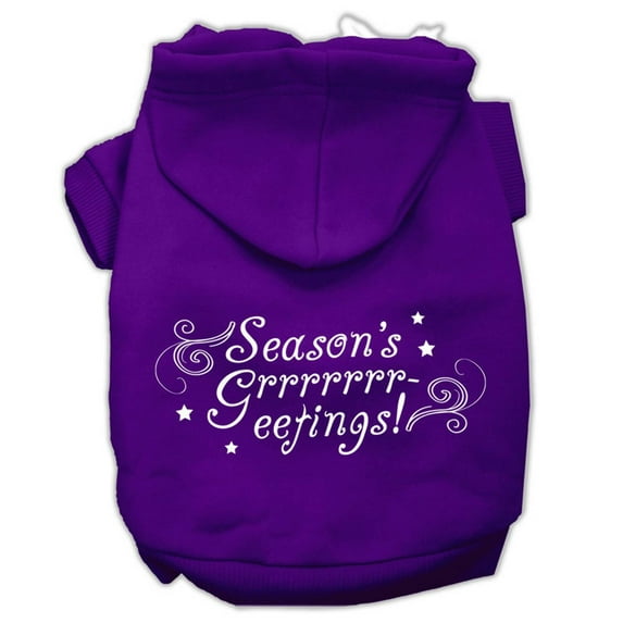 Christmas Pet Dog  Cat Hoodie Screen Printed, "Season's Greetings"