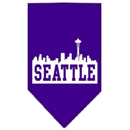 Mirage Pet Products Seattle Skyline Screen Print Bandana Purple Large