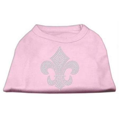 Mirage Pet Products Silver Fleur de lis Rhinestone Shirts Light Pink XXL - 18