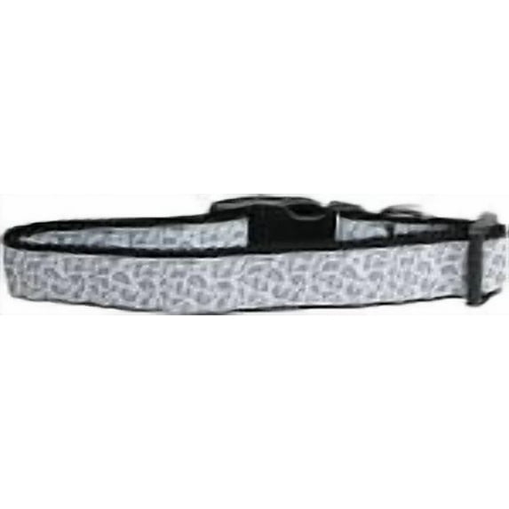 Pet Dog Cat Nylon Collar or Leash, "Silver Leopard"