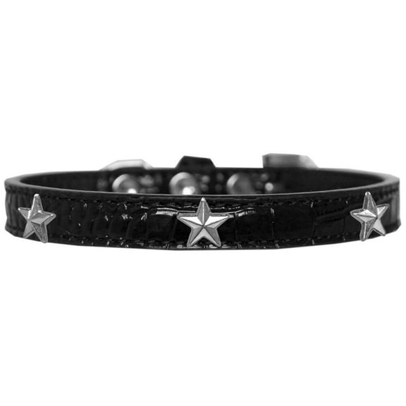 Dog, Puppy  Pet Designer Croc Widget Collar, "Silver Stars"