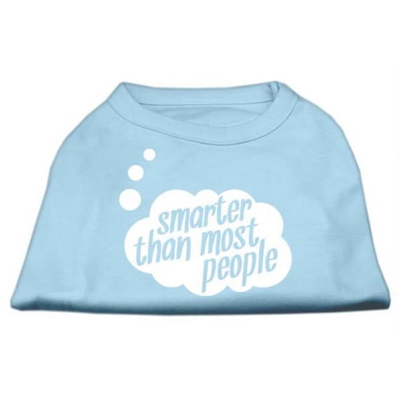 Mirage Pet Products Smarter then Most People Screen Printed Dog Shirt Baby Blue XL - 16