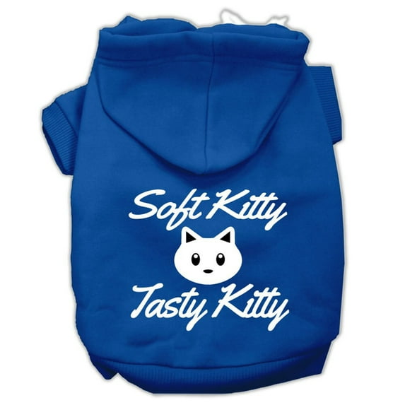 Pet Dog  Cat Hoodie Screen Printed, "Soft Kitty, Tasty Kitty"