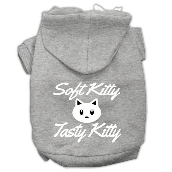 Pet Dog Cat Hoodie Screen Printed, "Soft Kitty, Tasty Kitty"