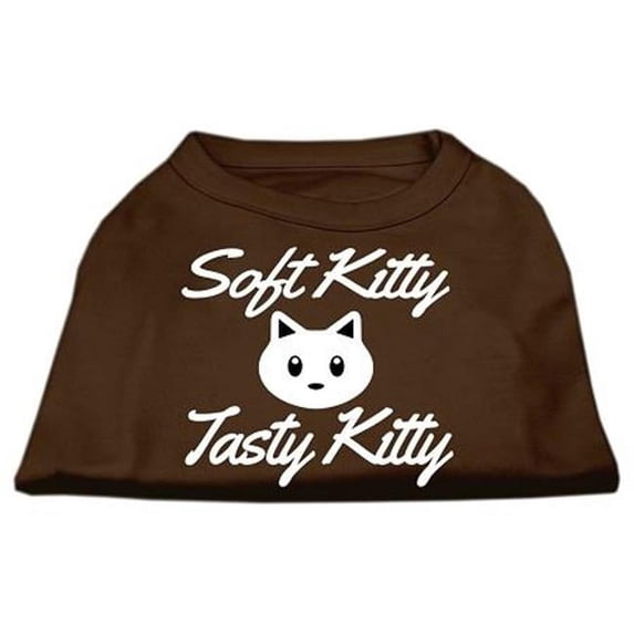 Mirage Pet Products Softy Kitty- Tasty Kitty Screen Print Dog Shirt Brown XL - 16
