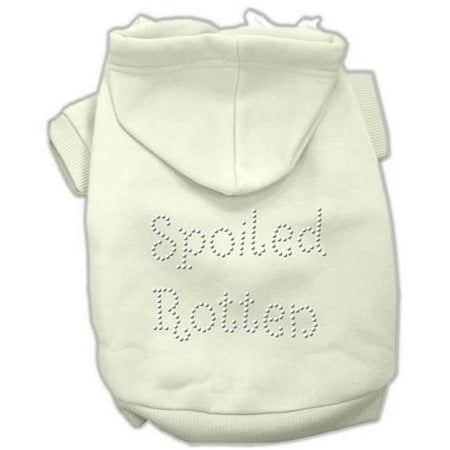 Mirage Pet Products Spoiled Rotten Rhinestone Hoodie Cream XXL - 18