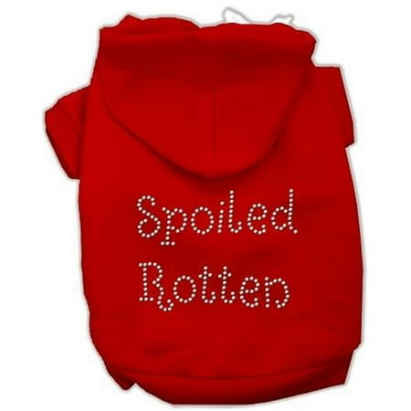 Mirage Pet Products Spoiled Rotten Rhinestone Hoodie Red S - 10