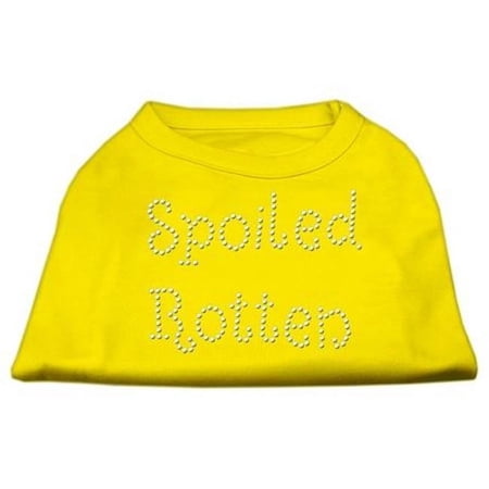 Mirage Pet Products Spoiled Rotten Rhinestone Shirts Yellow Lg - 14