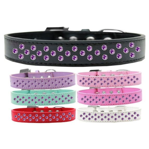 Dog, Puppy Pet Fashion Collar, "Purple Crystal Rimsets Sprinkles"