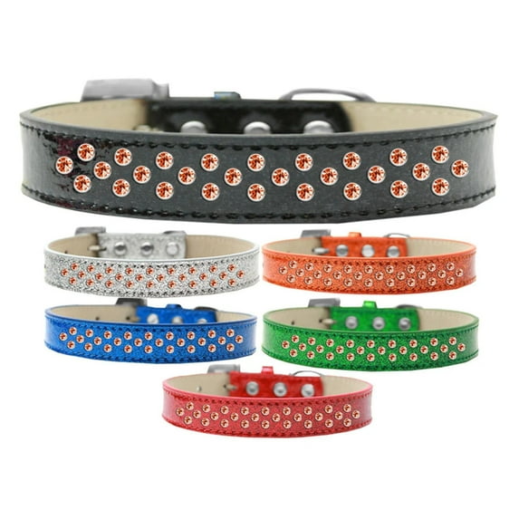 Dog, Puppy Pet Ice Cream Collar, "Orange Crystal Rimsets Sprinkles"