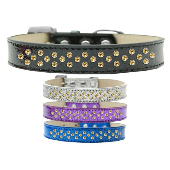 Sprinkles Ice Cream Dog Collar Yellow Crystals Size Size 18 Purple