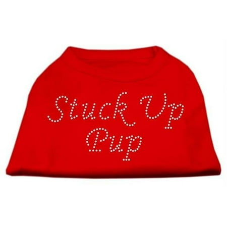 Mirage Pet Products Stuck Up Pup Rhinestone Shirts Red XXXL- 20